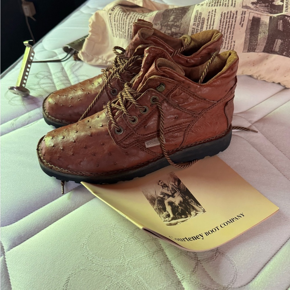 Courtney Mens vintage Ostrich Leather Boots